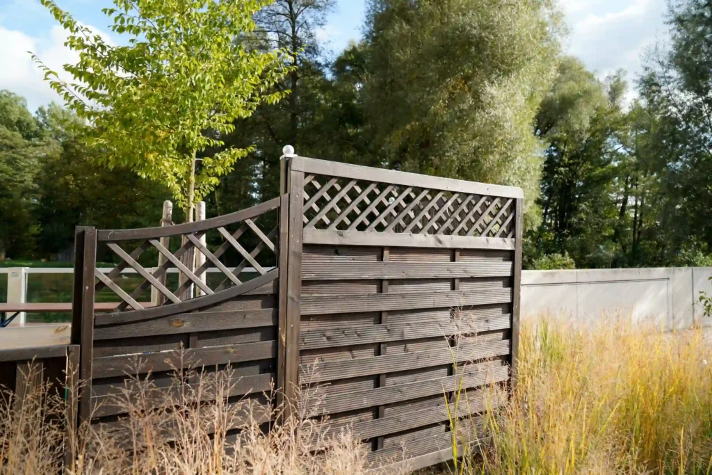 wooden fence in garden