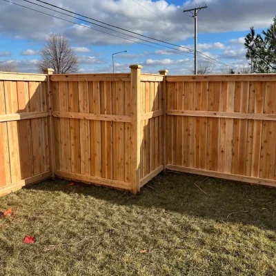 corner cedar fence